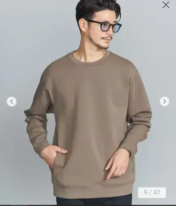[ 미사용 ] 유나이티드 애로우즈 브라운 크루넥 트레이닝복