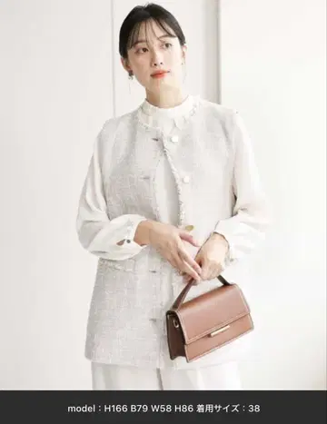 MK MICHEL KLEIN 트위드 베스트 38