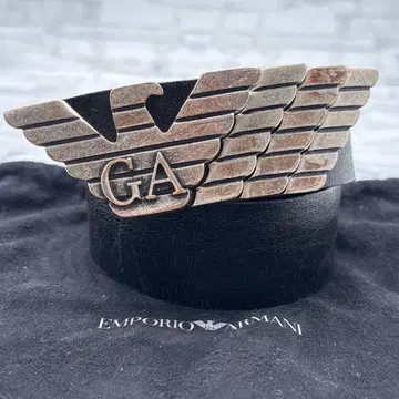 Emporio Armani 이글 GA 로고 가죽 벨트