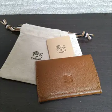 새상품 일비종떼 천연 가죽 가죽 카드 케이스 명함지갑 브라운 올리브