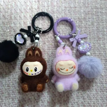 라부부 키링 키링 labubu 브라운 퍼플 2세트