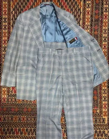 70s~80s 빈티지 셋업 테일러드 체크 드레스 플레어