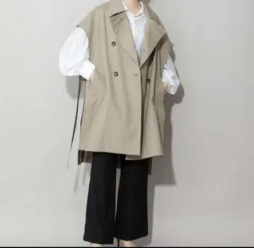 뮤닉 마이크로 피치 코튼 트윌 트렌치 베스트 미사용