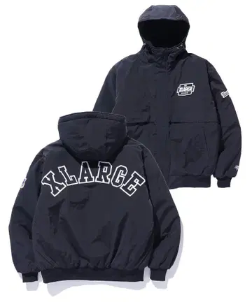 XLARGE 후드 부착 다운 자켓 블랙