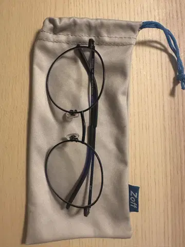 Zoff PC 안경 블랙 프레임 케이스 포함