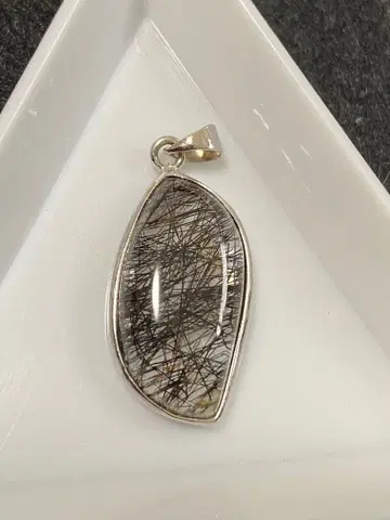 실버 925 펜던트 탑 블랙 루틸