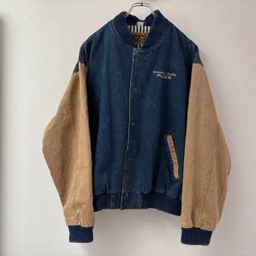 90s turning point 데님 바시티 자켓