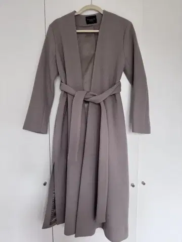연보라 벨트 롱 코트