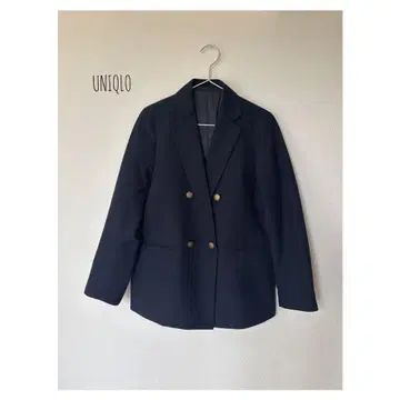 유니클로 UNIQLO 테일러드 자켓 네이비 골드 버튼 M