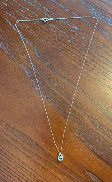 K10WG 물방울 펜던트 목걸이 다이아몬드