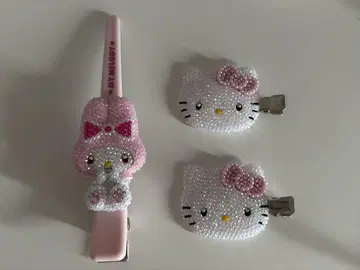 키티 마이멜로디 헤어 액세서리 세트 앞머리 클립