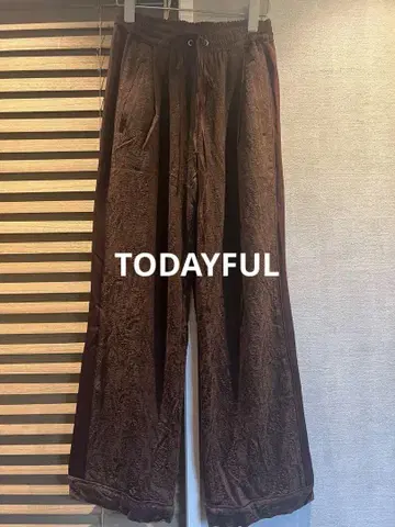 TODAYFUL 브라운 자카드 파자마 팬츠 사이즈 36