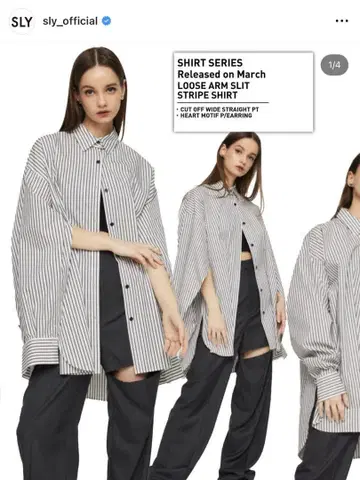 LOOSE ARM SLIT STRIPE SHIRT