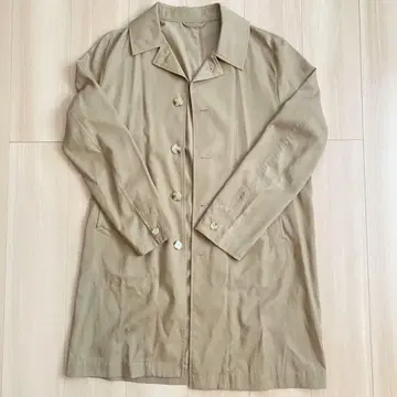 STUDIOUS 트렌치코트 남성용 베이지 롱 기장 깔끔한 심플