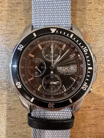 작동 세이코 크로노그래프 7T62-0DT0 블랙 다이얼 빈티지