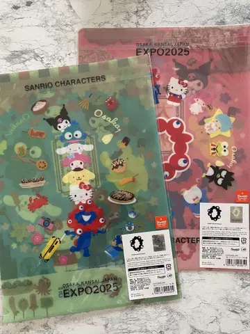 EXPO2025 한정 산리오 캐릭터 A4 클리어 파일 2장 세트 완판템