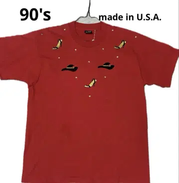 90년대 빨간색 T셔츠 made in USA L 사이즈