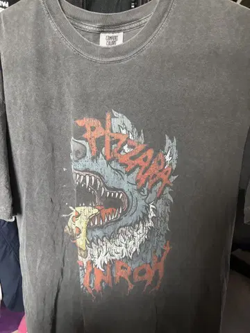 피자라 진로우 PIZZARAJINROH T셔츠 xl 빈티지풍 피자 라디오