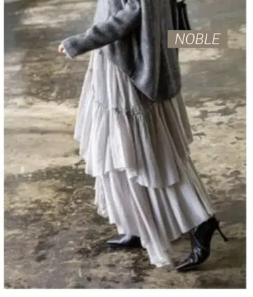 NOBLE CASA FLINE 코튼 캉캉 스커트 그레이
