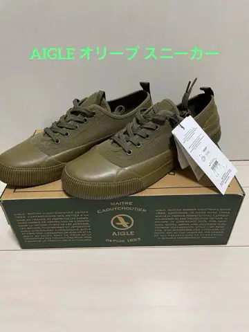 AIGLE 올리브 캐주얼 스니커즈 45
