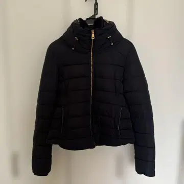 ZARA 블랙 퍼 하이넥 다운 자켓