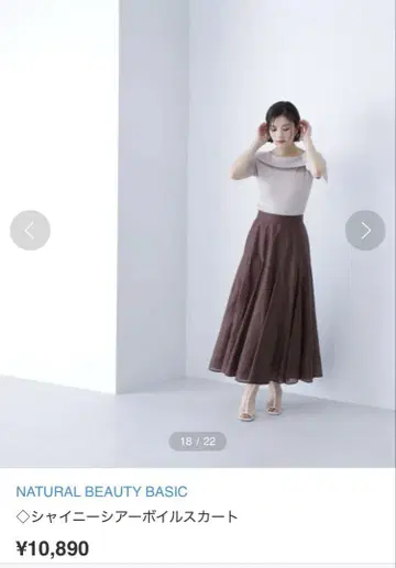 NATURAL BEAUTY BASIC 샤이니 시어 보일 스커트