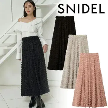 SNIDEL 자카드 플레어 스커트 SWFS244218