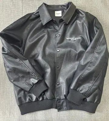 wego 인조 가죽 블루종