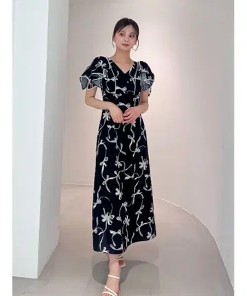 SNIDEL 리본 프린트 원피스 00 사이즈