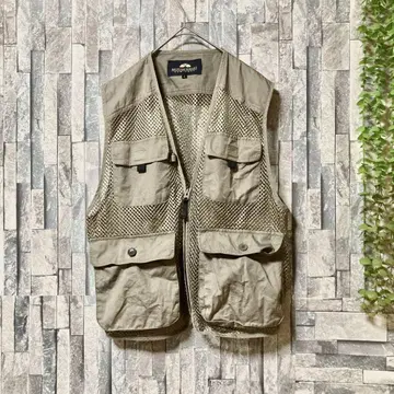 [ BRITISH KHAKI ] 낚시용 조끼 메쉬 4 포켓 (M)