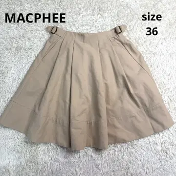 MACPHEE 투모로우랜드 베이지 플레어 스커트 36 코튼
