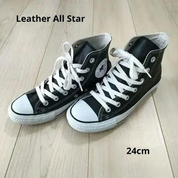 CONVERSE 가죽 올스타 하이컷 블랙 24cm