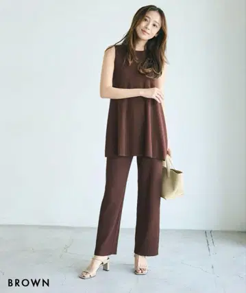 베이스먼트 온라인 플레어 튜닉 상의 & 리브 팬츠 set