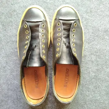 부테로 tanino 블랙 41 사이즈 27cm 가죽 스니커즈