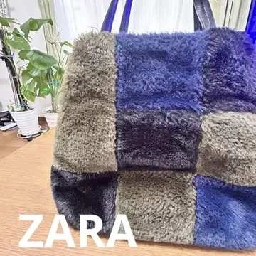 ZARA 에코 퍼 패치워크 토트백 2WAY 숄더백