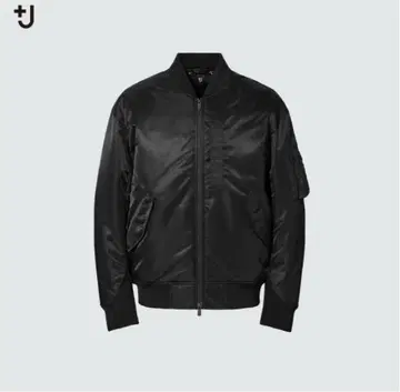 미사용 유니클로 +J 하이브리드 다운 오버 사이즈 MA-1 블루종