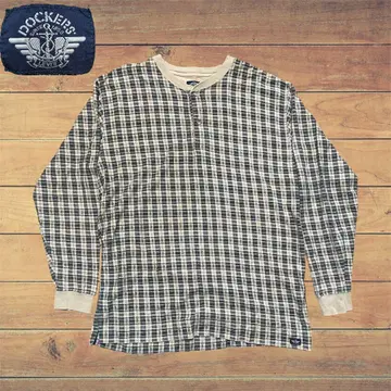 다커스 Dockers 90s 체크 헨리넥 롱T 사이즈 L