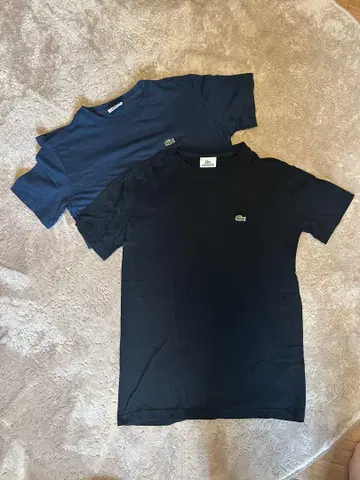 LACOSTE 티셔츠 2장 세트 네이비 블랙 사이즈 2