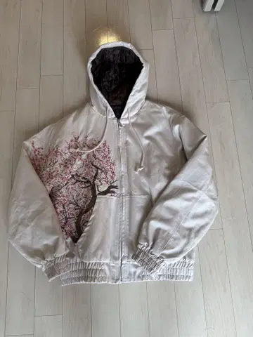derschutzte 벚꽃 프린트 후드 자켓 M