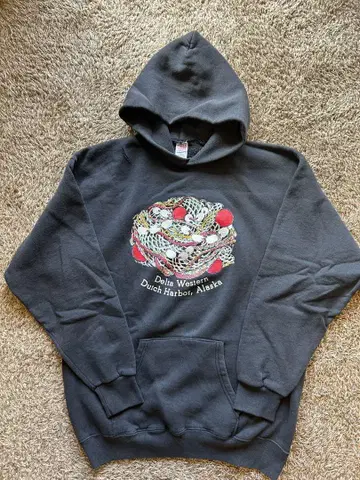 90s USA 후드티 soffe Delta Western 블랙