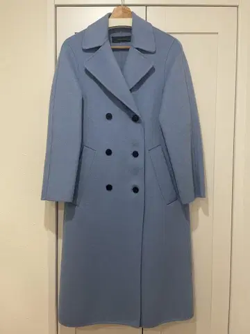 ZARA 라이트 블루 더블 브레스트 롱 코트