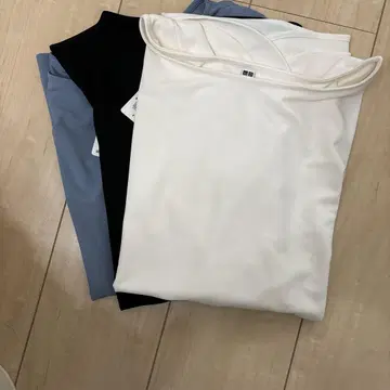 UNIQLO 크레이프 저지 슬리브리스 T 3색 세트 L 사이즈