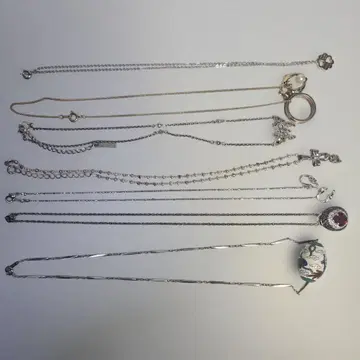 실버 목걸이 세트 펄 버터플라이 925, sterling
