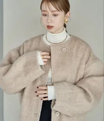 hinari 베이지 롱 코트