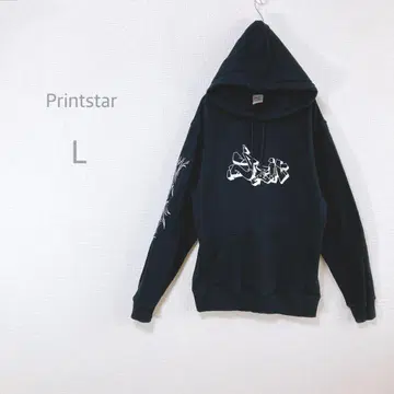 [ Printstar ] 후드티 풀오버 빅 로고 프린트 빅 루즈