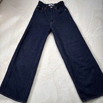 MOUSSY 다크 블루 와이드 레그 데님