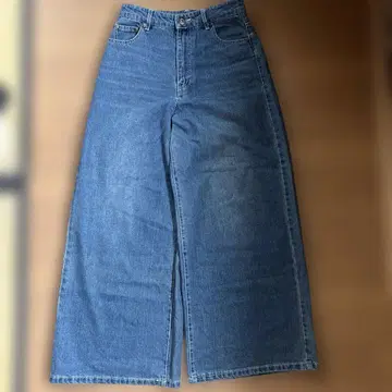 골지 Y2K 플레어 데님 배기 데님 다크 네이비 빈티지 가공 와이드