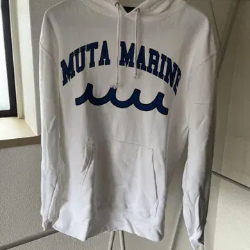 MUTA MARINE 화이트 후드티 L 사이즈