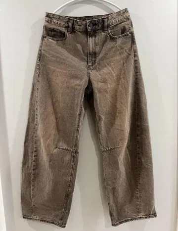 GU 배럴 레그 청바지 브라운 L