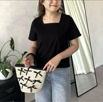 접촉 냉감 스퀘어 넥 T셔츠 2장 세트